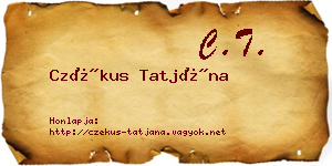 Czékus Tatjána névjegykártya